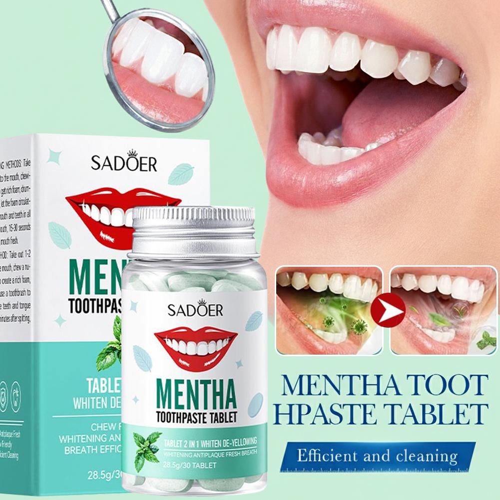 Whitening Mouthwash - 30 шт. твердых таблеток зубной пасты