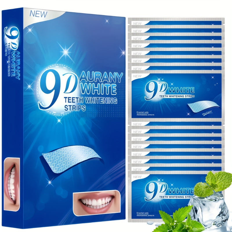 Whitening Mouthwash - 21 пара 9D белых полосок для